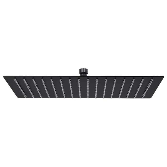 vidaXL Cabezal ducha efecto lluvia acero inox cuadrado negro 40×30 cm