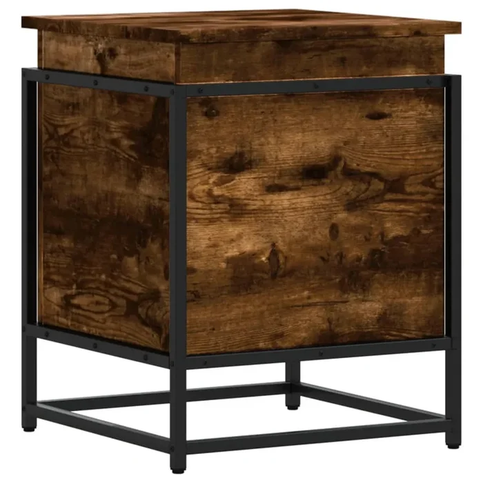 vidaXL Caja de almacenaje con tapa madera roble ahumado 40x40x51,5 cm