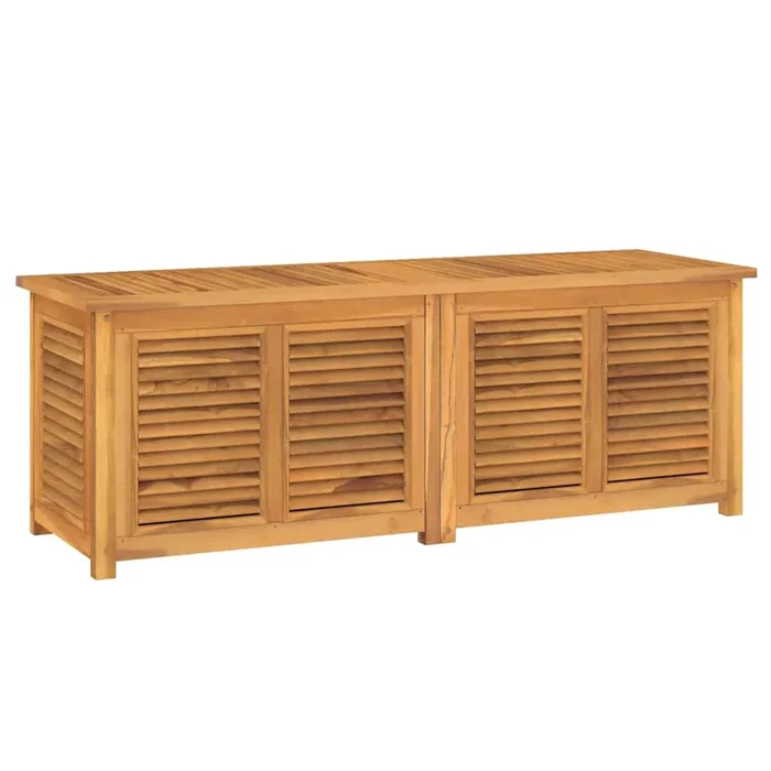 vidaXL Caja de almacenaje de jardín con bolsa teca maciza 150x50x55 cm
