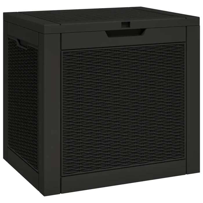 vidaXL Caja de almacenaje de jardín polipropileno negra 55,5x43x53 cm (2)