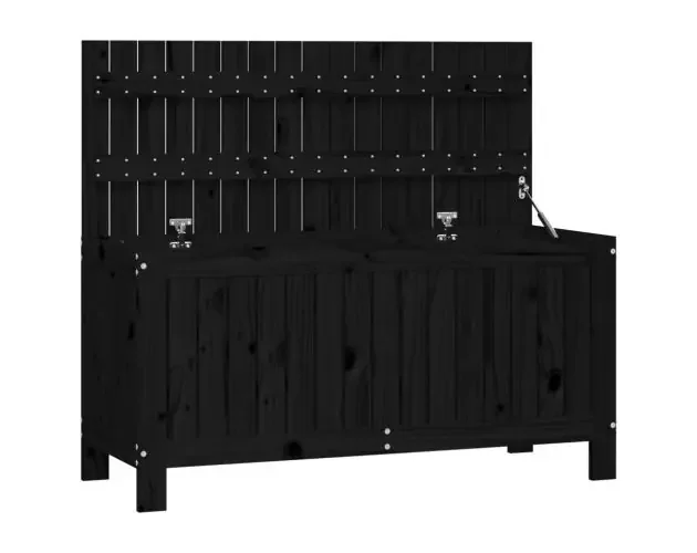 vidaXL caja de almacenaje jardín madera de pino negro 108×42,5×54 cm | Brico Depôt All’Ingrosso
