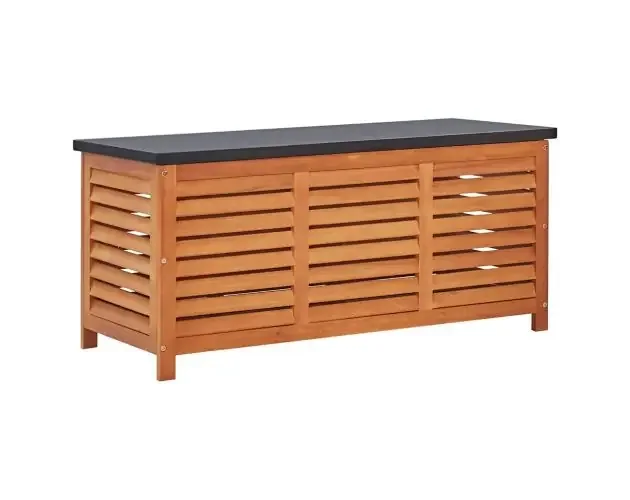 vidaXL caja de almacenaje jardín madera maciza eucalipto 117x50x55 cm | Brico Depôt Offerta