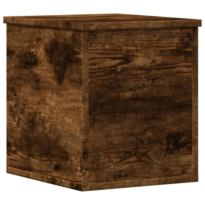 vidaXL Caja de almacenaje madera ingeniería roble ahumado 30x35x35 cm