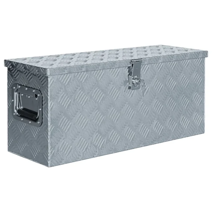 vidaXL Caja de aluminio 76,5×26,5×33 cm cm plateada