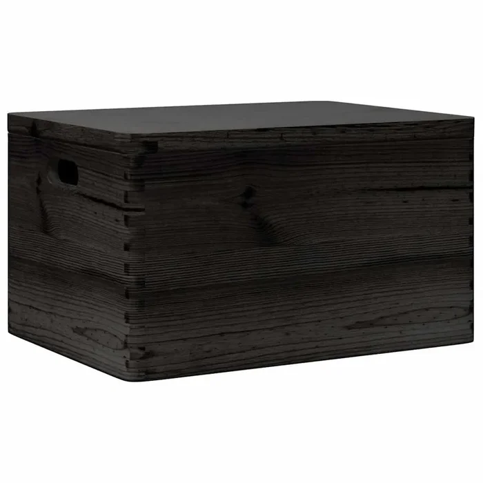 vidaXL Caja de madera con tapa y asas madera maciza pino 40x30x23 cm (2)