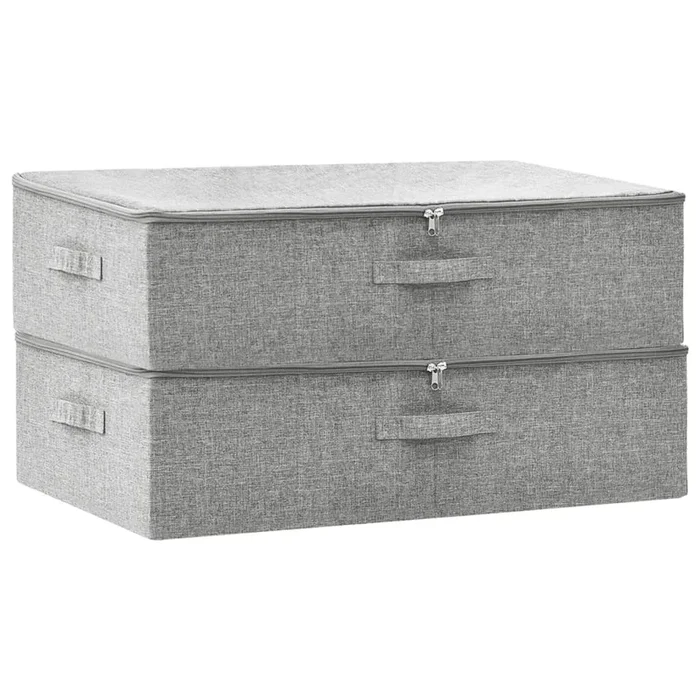 vidaXL Cajas de almacenaje 2 unidades tela gris 70x40x18 cm
