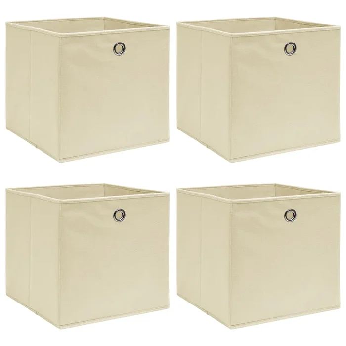vidaXL Cajas de almacenaje 4 uds tela color rema 32x32x32 cm