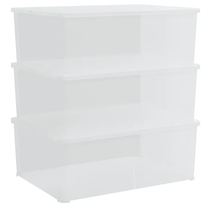 vidaXL Cajas de almacenaje apilables 3 uds plástico 10 L