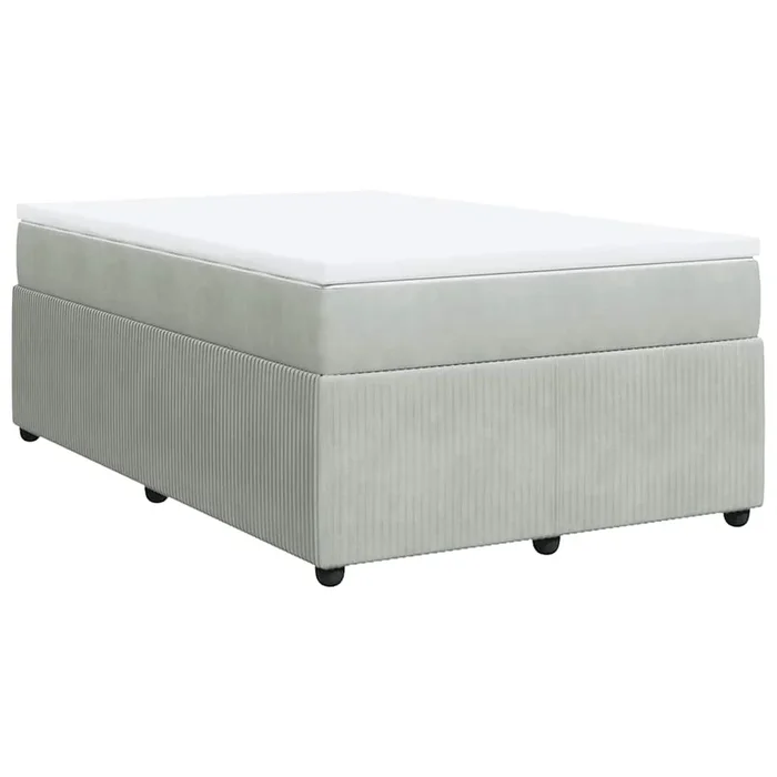 vidaXL Cama box spring con colchón terciopelo gris claro 120×190 cm (11)