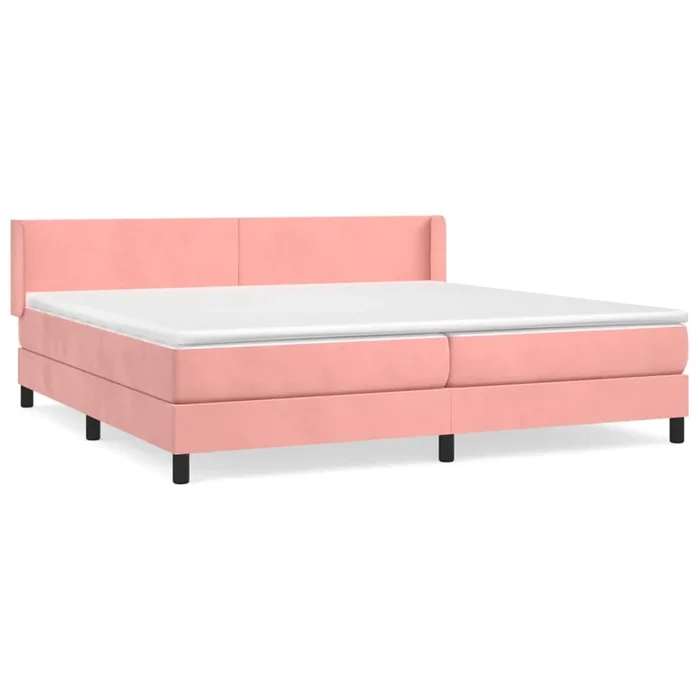vidaXL Cama box spring con colchón terciopelo rosa 200×200 cm (18)