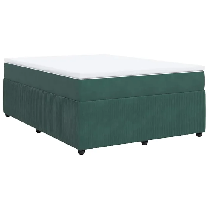 vidaXL Cama box spring con colchón terciopelo verde oscuro 160×200 cm (5)