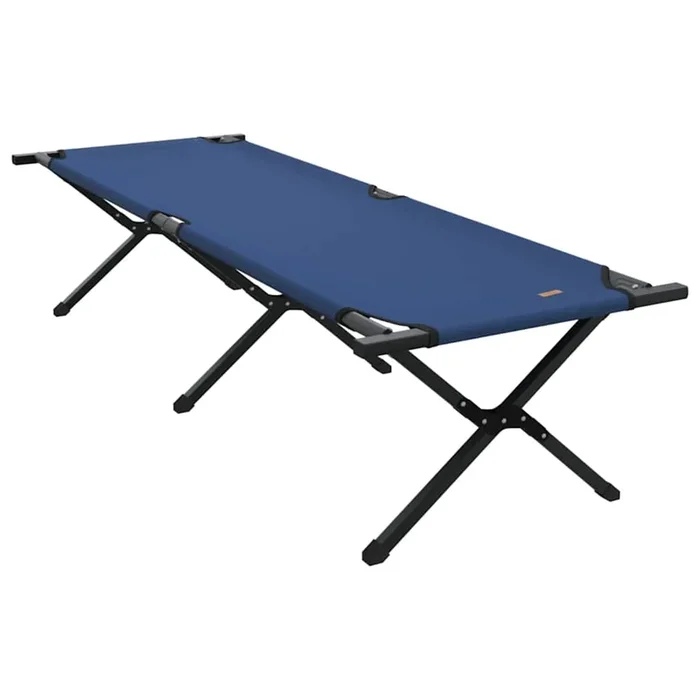 vidaXL Cama de Camping Plegable Manual Azul Tela Oxford