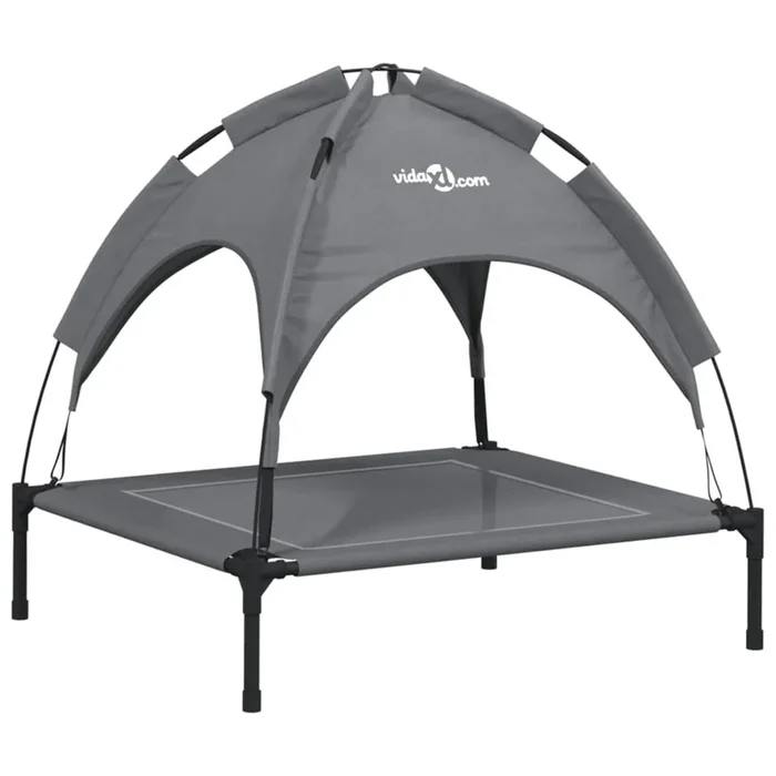 vidaXL Cama para perros con dosel antracita tela oxford y acero (6)
