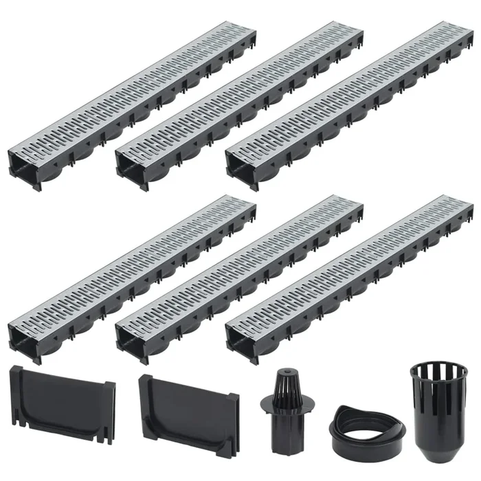 vidaXL Canales de drenaje 6 unidades acero galvanizado 6 m
