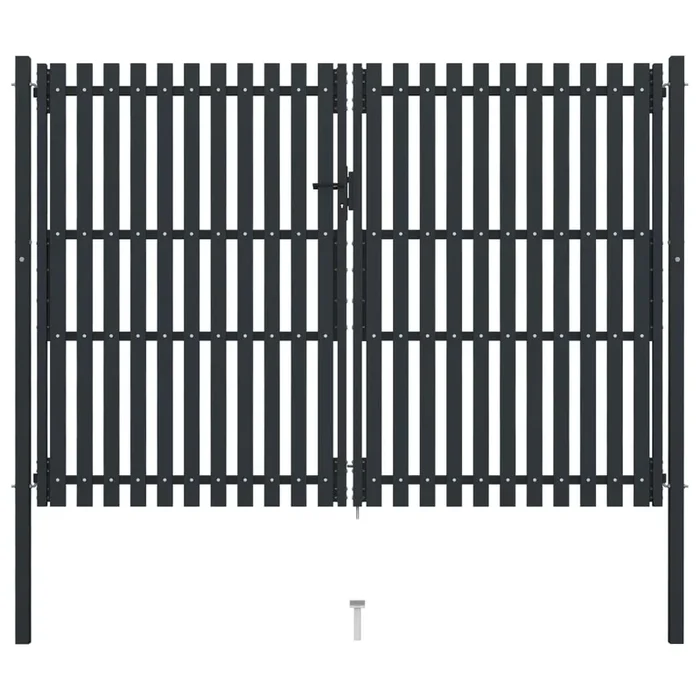 vidaXL Cancela doble de valla de acero gris antracita 306×200 cm