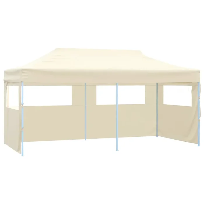 vidaXL Carpa plegable profesional con 4 paredes acero color crema 3x6m
