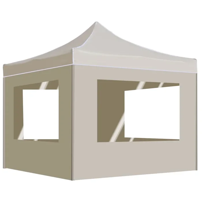 vidaXL Carpa plegable profesional paredes aluminio color crema 2×2 m