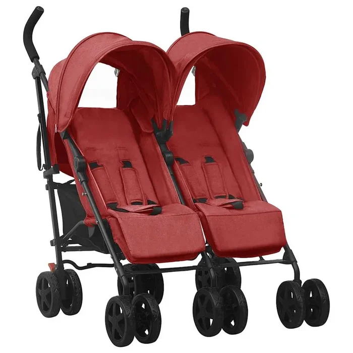 vidaXL Carrito para gemelos de acero rojo (2)