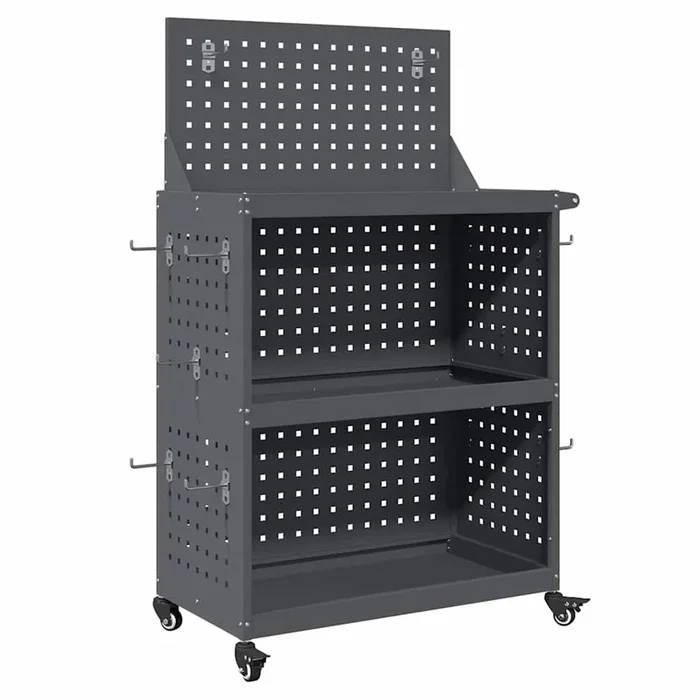 vidaXL Carro de herramientas con estante Antracita 65 x 35 x 111 cm (2)