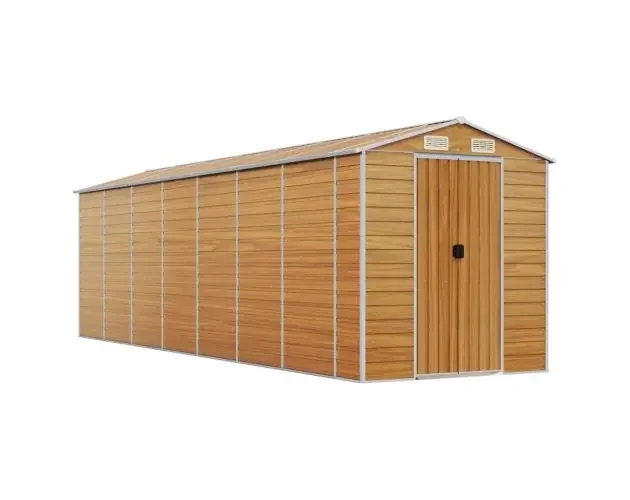 vidaXL caseta de jardín acero galvanizado marrón claro 191x640x198 cm | Brico Depôt Solo Oggi