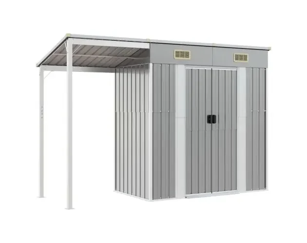 vidaXL caseta de jardín con techo extensible, gris claro, 277 x 107 x 181 | Brico Depôt Nuovo Arrivo