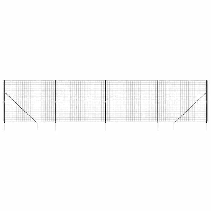 vidaXL Cerca de alambre con pinchos de anclaje gris antracita 1,8×10 m (2)