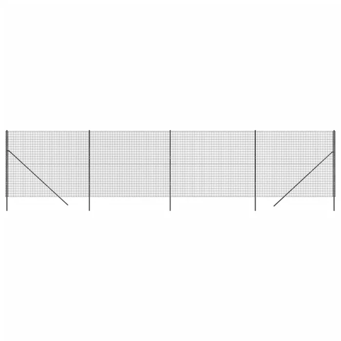 vidaXL Cerca de alambre de acero galvanizado gris antracita 1,4×10 m (3)