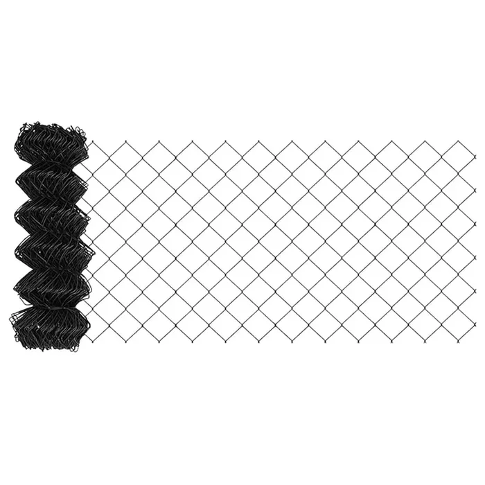 vidaXL Cerca de eslabones de cadena Gris 10 x 0.6 m Acero