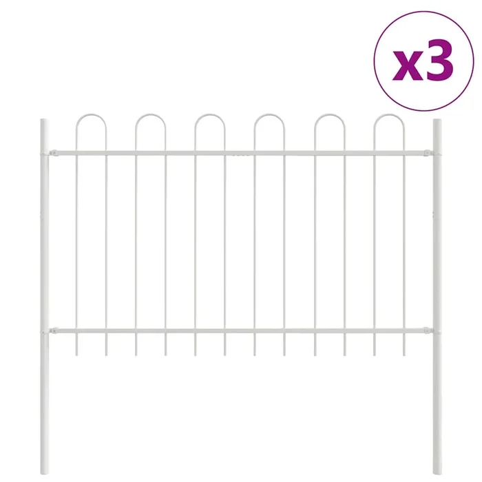 vidaXL Cerca de jardín Blanco 5.1 x 1 m
