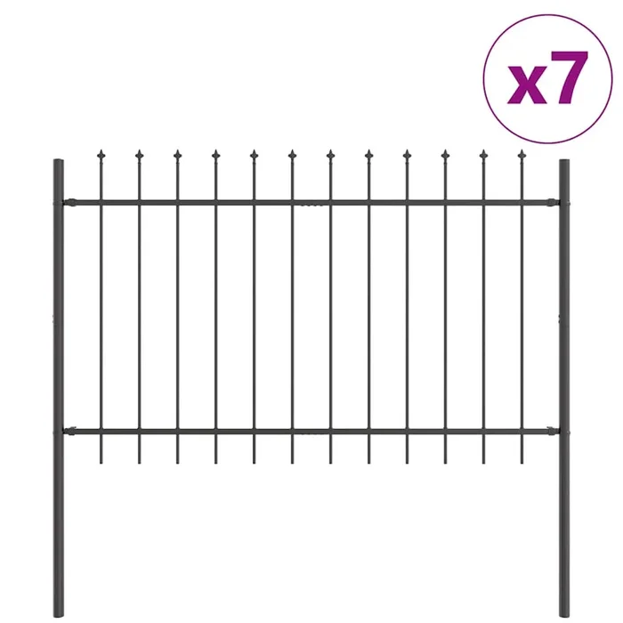 vidaXL Cerca de jardín Gris 11.9 x 1 m