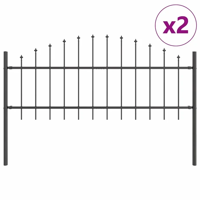 vidaXL Cerca de jardín Gris 340 x 75 cm