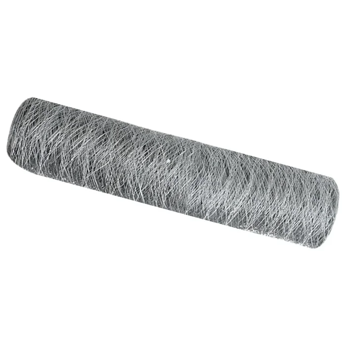 vidaXL Cerca Hexagonal Plateado 0.4 x 10 m Acero galvanizado (3)
