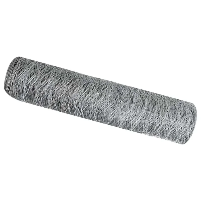 vidaXL Cerca Hexagonal Plateado 0.5 x 10 m Acero galvanizado (4)