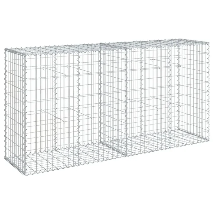 vidaXL Cesta de gaviones con cubierta hierro galvanizado 200x50x100 cm
