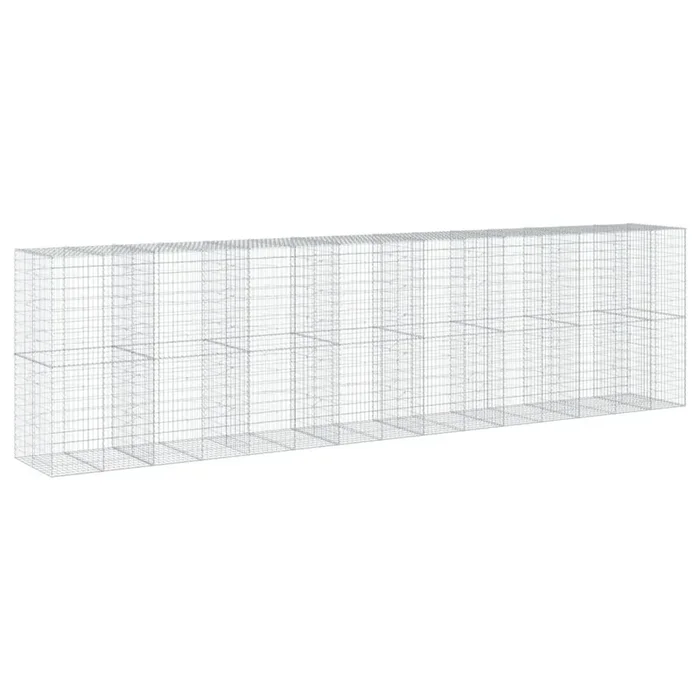 vidaXL Cesta de gaviones con cubierta hierro galvanizado 750x100x200cm