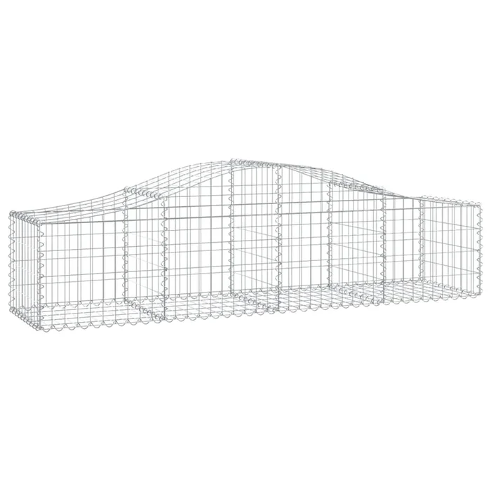 vidaXL Cesta de gaviones forma arco hierro galvanizado 200x50x40/60 cm