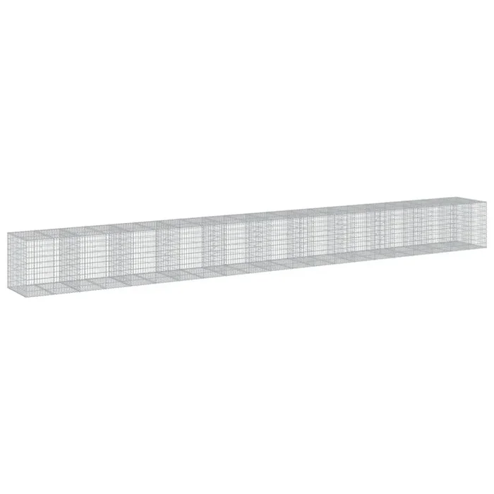 vidaXL Cesta de gaviones y cubierta hierro galvanizado 1050x100x100 cm