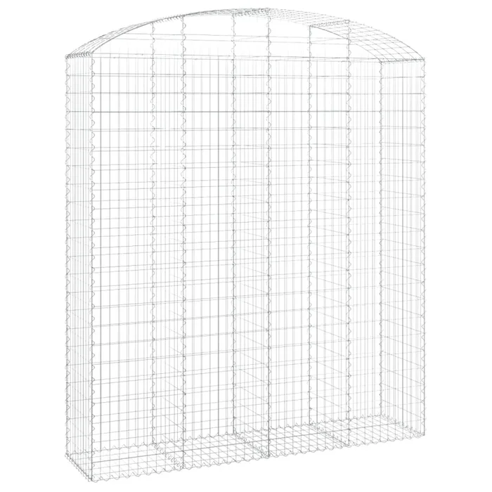 vidaXL Cesta gaviones forma arco hierro galvanizado 200x50x220/240 cm