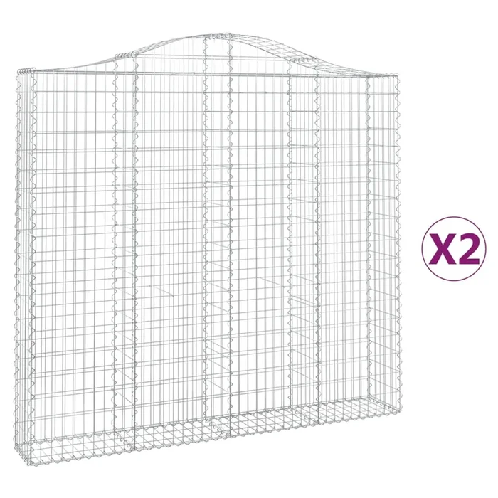 vidaXL Cestas de gaviones 2 uds forma de arco hierro 200x30x180/200 cm