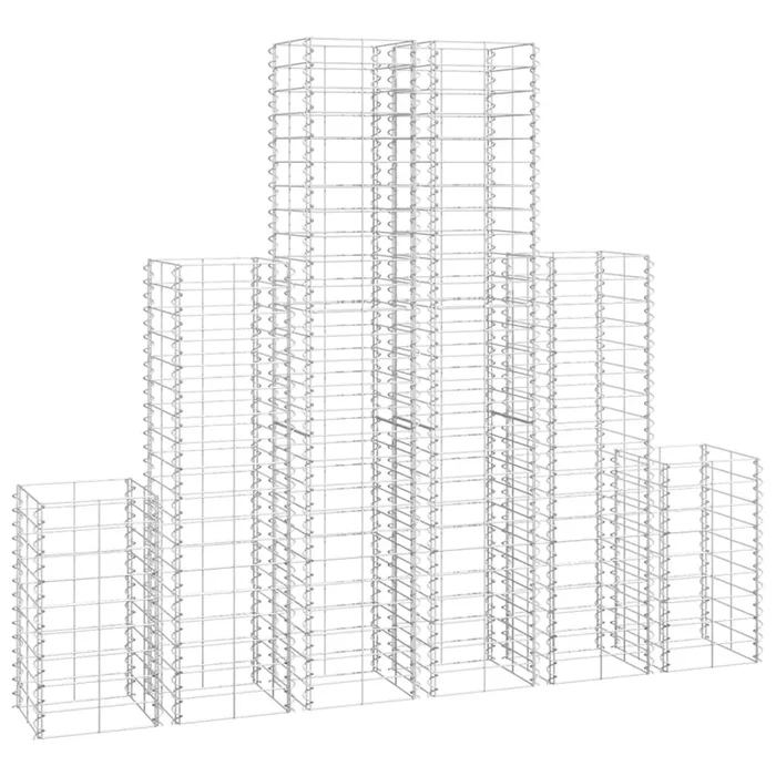 vidaXL Cestas de muro de gaviones alambre galvanizado 6 unidades