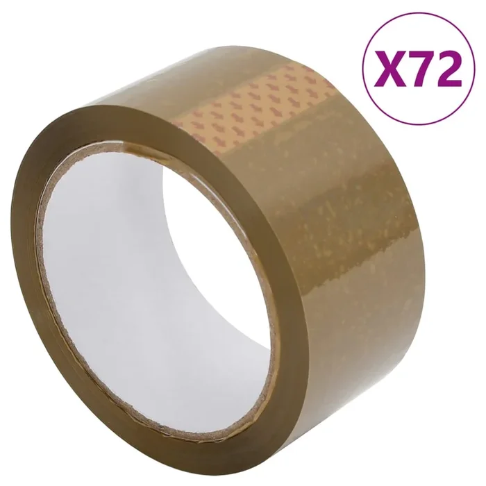 vidaXL Cinta de embalaje marrón 72 unidades 48 mm x 66 m (2)