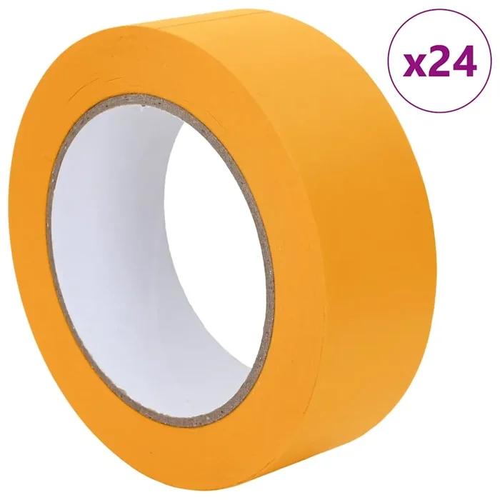 vidaXL Cintas de Enmascarar para Pintores 24 pcs Amarillo 38mm x 50m