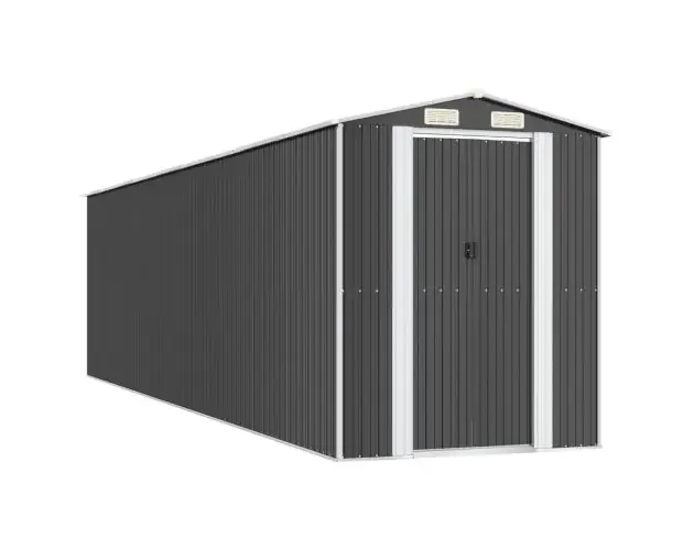 vidaXL cobertizo de jardín acero galvanizado antracita 192x772x223 cm | Brico Depôt Direttamente Dal Produttore
