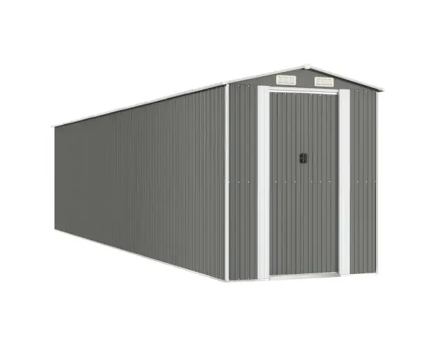 vidaXL cobertizo de jardín acero galvanizado gris claro 192x855x223 cm | Brico Depôt Acquista Ora