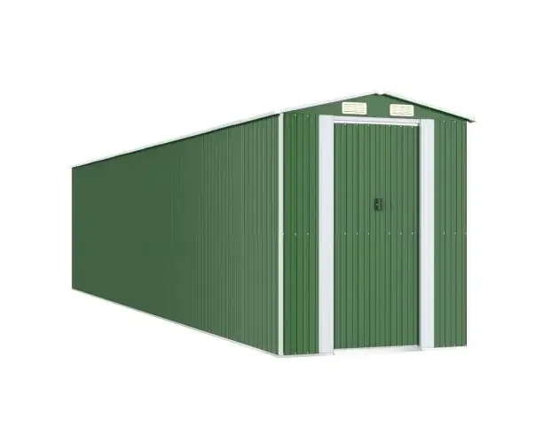 vidaXL cobertizo de jardín acero galvanizado verde 192x938x223 cm | Brico Depôt Occasione Imperdibile