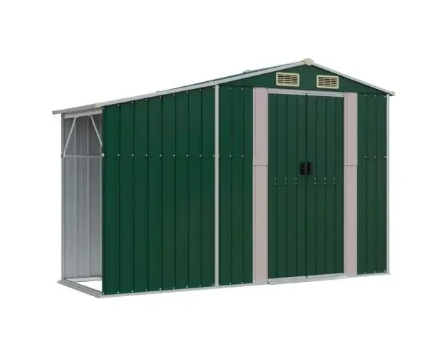 vidaXL cobertizo de jardín acero galvanizado verde 277x93x179 cm | Brico Depôt Originale