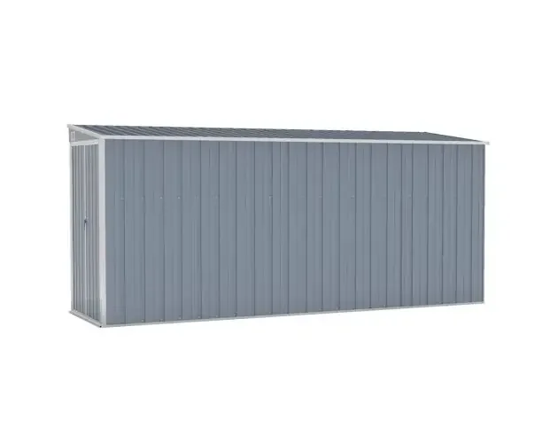 vidaXL cobertizo de jardín pared acero galvanizado gris 118x382x178 cm | Brico Depôt A Buon Prezzo
