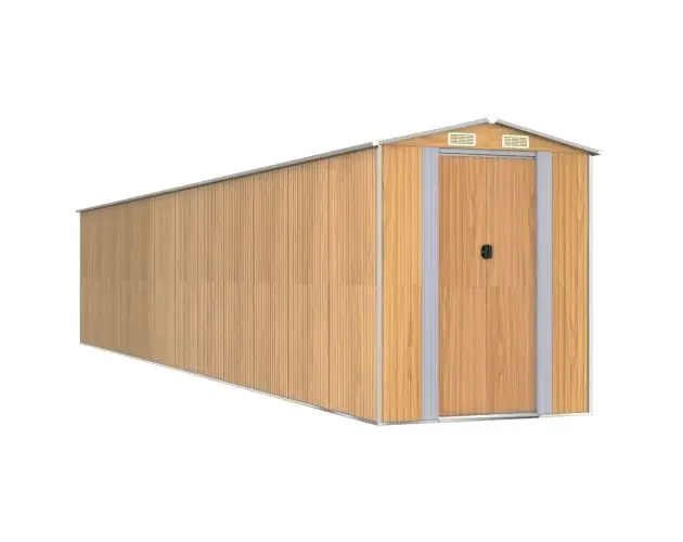 vidaXL cobertizo jardín acero galvanizado marrón claro 192x1021x223 cm | Brico Depôt Scelto Dai Clienti