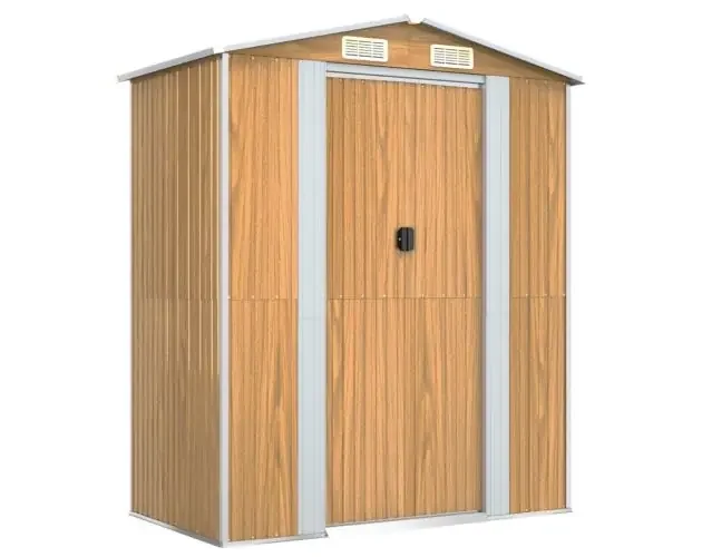 vidaXL cobertizo jardín acero galvanizado marrón claro 192x108x223 cm | Brico Depôt Promo Stagionale