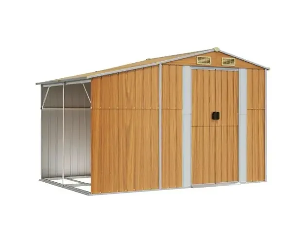 vidaXL cobertizo jardín acero galvanizado marrón claro 277×192,5x179cm | Brico Depôt Miglior Prezzo
